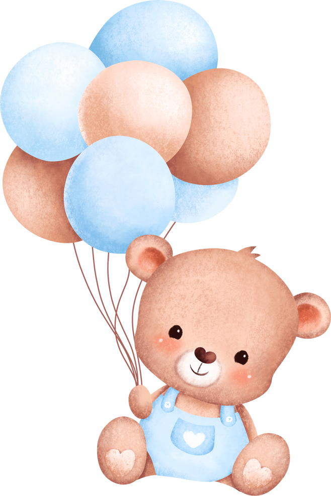 Teddy bear and balloons